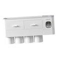 thumbnail image 3 of GUOOL Multifunctional Wall-Mounted Toothbrush Holder, Automatic Toothpaste Dispenser 4 cup gray, 3 of 9