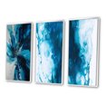 thumbnail image 3 of Designart "Blue Onyx Marble Essence" Abstract Framed Wall Art Set Of 3 - Teal Abstract Frame Gallery Wall Set For Home Decor, 3 of 6