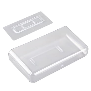 Verdant Touch Organiseur de bureau flottant - Bac de rangement adhésif en plastique transparent - Support de rangement flottant pour chambre à coucher, salle de bain - L