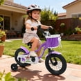 thumbnail image 2 of Costway Vélo pour Enfants 12 Pouces avec Roues Stabilisatrices, Panier, Freins à Main et à Rétropédalage, Selle Ajustable, 2 of 9
