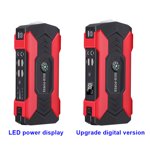 Démarreur de voiture Étanche Interrupteur Portable Booster Léger Emergency Device Power Bank Chargeur de batterie pour lampe de poche Bleu/Plus