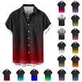 thumbnail image 4 of Mens Gradient Short Sleeve Casual Shirts Vintage Button Down Shirt Beach Summer Vacation Clothes, 4 of 5