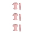 thumbnail image 3 of maskred Ensemble de Sarrau pour Femmes Infirmière Col en V Lavable à la Machine Manches Courtes Tenue Confortable Rose P Ensemble de 3, 3 of 6