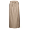 thumbnail image 3 of GPOECD Linen Maxi Skirts For Women Summer Comfortable Drawstring Waist A Line Boho Long Flowy Skirt, 3 of 7