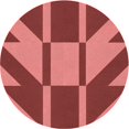 thumbnail image 1 of Ahgly Company Tapis d'Intérieur Ronds Transitionnels Rouges Lavables à la Machine, 3 Pieds Rond, 1 of 7