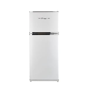 Unique 385Litre Blanc de marshmallow 12/24 DC Réfrigérateur/congélateur Rétro