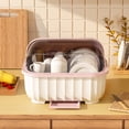 thumbnail image 4 of Vadktai Dish Drying Rack, Plastic Nursing Bottle Holder with Cover Removable Drainboard, Small Size Plate Cup Dish Dryer Tray Drainer for Kitchen Counter, 4 of 7