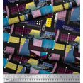 thumbnail image 2 of Soimoi Georgette Viscose Fabric Patchwork Color Block Printed Fabric 1 Yard 42 Inch Wide, 2 of 3