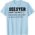 thumbnail image 1 of LUOGENLI T-shirts pour Femmes Mode Décontractée Top Seester Manches Courtes Col Rond T-shirts Graphiques TTG Bleu Clair m, 1 of 3