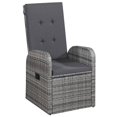 thumbnail image 2 of vidaXL 3 Piece Garden Dining Set with Cushions Grey, 2 of 5