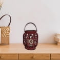 thumbnail image 3 of LED Solar Basket Weave Lantern With Faux Candle Red, 3 of 3