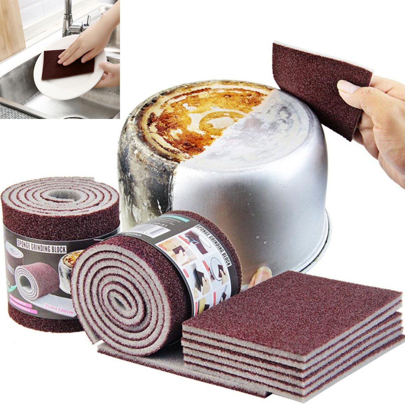 Cleaning Brush for Kitchen Cleaning Sponge Wipe Scrubbing Pot and Decontamination for Dishware and