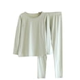 thumbnail image 2 of asjyhkr Ensembles de Pyjama pour Femmes Manches Longues Col Rond Chemise Taille Élastique Pantalon Coton Léger Tenues Confortables, 2 of 3