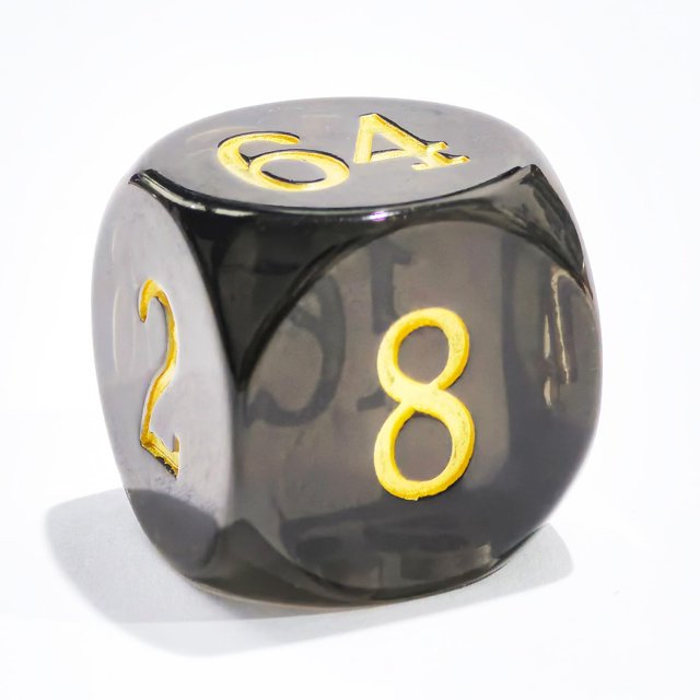 Big Translucent Backgammon Doubling Cube Dice 30MM Large Backgammon Doubling Number Dice 1 3/16" Translucent Smoke