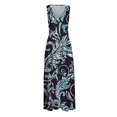 thumbnail image 4 of TJAZFJPA Robe de Collation des Grades pour Femmes Mode pour Femmes Printemps et Été Imprimée Sans Manches Col en V Fermeture Éclair Latérale Style Robe (5) Robes de Maternité pour Femmes Longue Robe Noire, 4 of 7