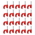 thumbnail image 1 of Unique Bargains Cable Clips with Steel Nail, 50Pcs 16mm/0.63' Plastic Cable Wire Clips, Ethernet Cable Clips Nail in Cable Clips, Red, 1 of 6