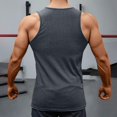 thumbnail image 5 of Men's Solid Color Mesh Hooded V Neck Hollow Thin Sleeveless Loose I Vest Top, 5 of 5