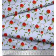 thumbnail image 3 of Soimoi Rayon Fabric Leaves & Strawberry Fruits Printed Fabric 1 Yard 42 Inch Wide, 3 of 3