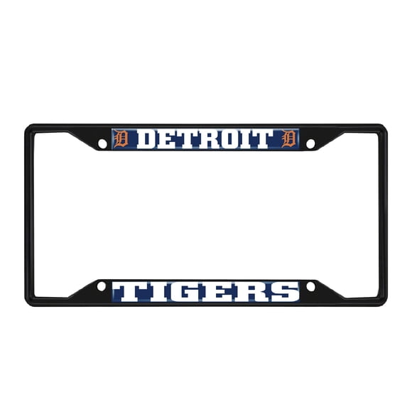 Fan Mats 31305: Detroit Tigers Metal License Plate Frame Black Finish