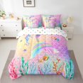 thumbnail image 2 of YST Mermaid Comforter Set, 7-Piece, Colorful Rainbow Theme, Queen Size, 2 of 5