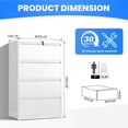thumbnail image 2 of File Cabinet with 4 Drawers, Locking Metal Filing Cabinet for Home Office, Large Storage Capacity for Letter/A4 Size, Heavy Duty Steel Document Organizer, White, 2 of 9