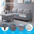 thumbnail image 2 of BALUS Pieces Couch Set, L Shaped Sofa with Storage Ottoman, 4-Seats Sofa Couches, Living Room Set Furniture, Linen,  Light Gray, 2 of 6