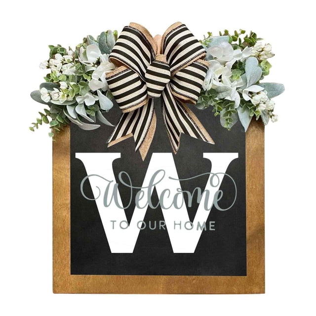Matoen Last Name Year Round Front Door Wreath Decorative Hanging Plaques In Front Of The Door