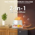 thumbnail image 3 of 2-in-1 Himalayan Salt Lamp & Ultrasonic Essential Oil Diffuser, Aromatherapy Diffuser Cool Mist Humidifier, Original Therapy Lamp, 100% Pure Salt, Ambient Glow, 150ml (Marble) Marble, 3 of 4