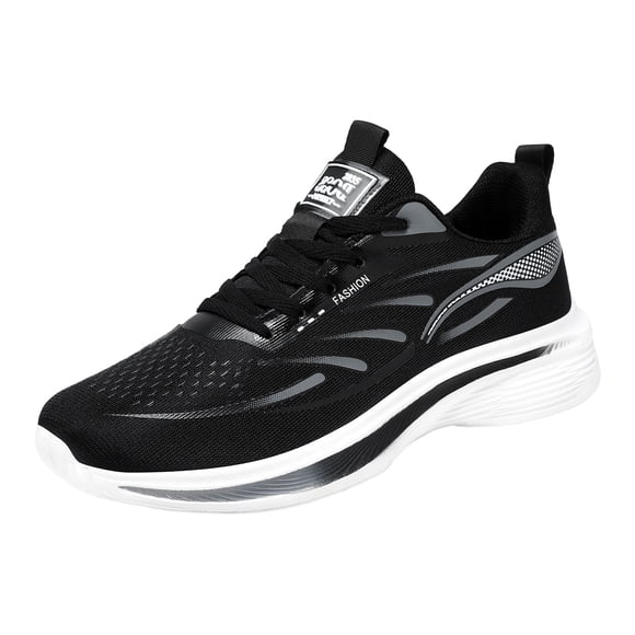 Fsqjgq Classic Running Shoe Sports Work Shoes for Men Stylish Slip on Sneakers Lace Up Workout Sneaker