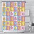 thumbnail image 1 of PANDACO Checkered Daisy Fabric Shower Curtain (72" x 72"), 1 of 4