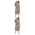 thumbnail image 1 of yingyy 1/2/3 Polyester Robe de Nuit pour Femmes Décontractée de Remplacement Col Rond Manches Longues Double Poche Respirante Peignoir de Maison Vêtement de Nuit Gris G 2 Pcs, 1 of 6