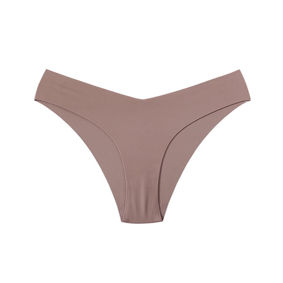 GDREDA Underwear Women's Seamless Ice Silk Panties Low Rise Plus Size Triangle Underwear Breathable Yoga Sports Panties Khaki,S