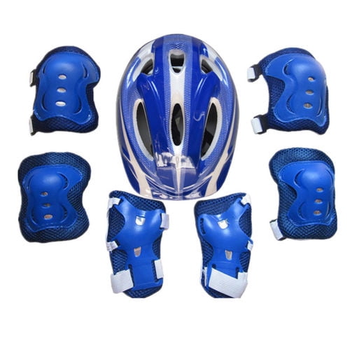 7Pcs Children Kids Skate Cycling Bike Safety Helmet Knee Elbow Pad Set Cycling