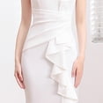 thumbnail image 3 of UPPADA Wedding Guest Dresses for Women One Shoulder Ruched Formal Evening Dress Wrap Ruffle Hem Dress Halter Bodycon Maxi Dress High Waist Party Prom Gown Cocktail Dresswomens Clearance Dresses, 3 of 7