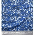 thumbnail image 1 of Soimoi Blue Cotton Duck Fabric Blocks Block Printed Fabric 1 Yard 44 Inch Wide, 1 of 3
