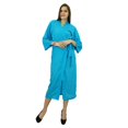 thumbnail image 4 of Bimba Peignoir Long Uni pour Femmes avec Ceinture, Modal Doux en Coton, Enveloppant, Rond, Uni, 4 of 7