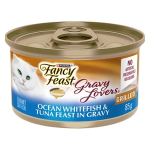Fancy Feast Gravy Lovers Poisson blanc d'océan & Tuna, aliments pour chats mouillés 85g