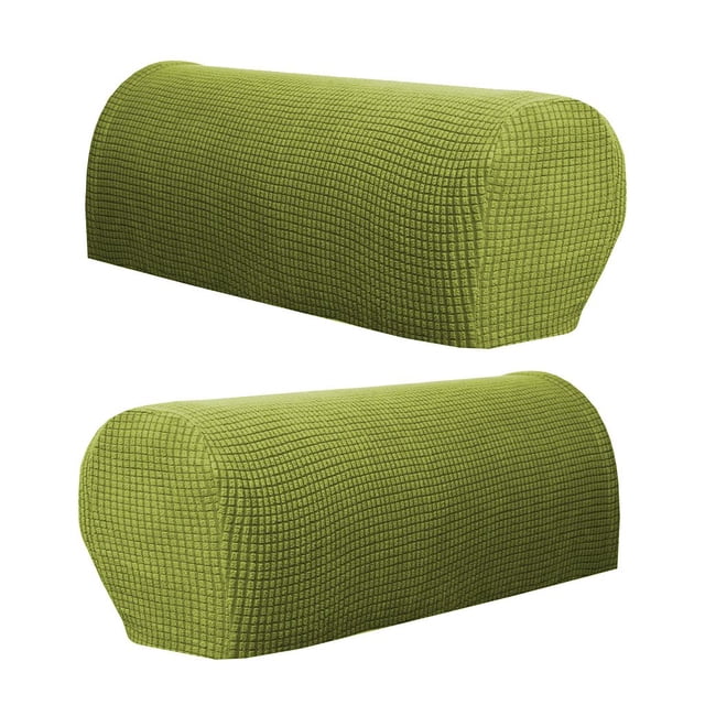 Set of 2 Premium Stretch Armrest Covers Slipcovers Fits for Sofa Arms Green