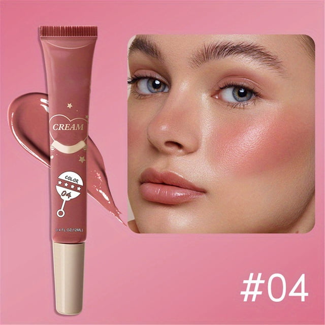 4 Color Liquid Powder Blusher Eye Shadow Lip And Cheek Purpose Facial Natural Fine Flash Highlight 12Ml, Makeup White Blusher