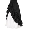 thumbnail image 1 of Kcodviy Women Retro Medieval Elastic Rhinestone Skirt Lace High Waist Boho Skirt with Shorts Maxi Skirt Casual Drawstring Wrap Around Bed Skirt A Line Long Skirt, 1 of 4