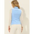 thumbnail image 4 of INSPIRE CHIC Veste Zippée pour Femme Sans Manches Anorak Gilet Utilitaire Veste avec Poches P Bleu Pâle, 4 of 5