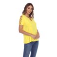 thumbnail image 2 of White Mark Women's 2-Pack White Keyhole Cutout Round Neckline Short Sleeve Top, 2 of 5