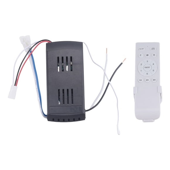 Universal Ceiling Fan Remote Control Kit 40W 6-Speed Timing Function Replacement Remote for DC Ceiling Fans & Lights,1 x Controller(40W) 1 x Remote Control(without battery 2xAAA),Black & White