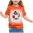 thumbnail image 1 of GDREDA Mignon Halloween T-Shirt à Manches Courtes Imprimé pour Filles Haut Décontracté à Col Rond pour les Festivités d'Automne Or, 3-4 Ans, 1 of 4