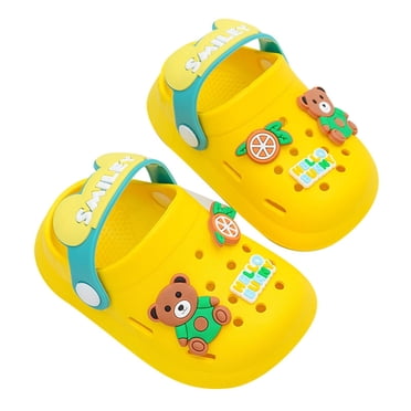 MIASHUI Sabots de Jardin pour Enfants Intérieur Extérieur Garçons et Filles Sandales à Enfiler Chaussures d'Eau pour Piscine, Jaune, 18-24 Mois