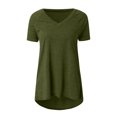 thumbnail image 3 of Fridja Femmes Mode Grande Taille Imprimer V Cou Manches Courtes T-shirt Blouse, 3 of 5