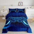 thumbnail image 2 of Erosebridal Gamer Bedding King Comforter Set for Boys, Neon Gamepad Down Comforter, Video Games Theme Decor, Reversible, 2 of 7