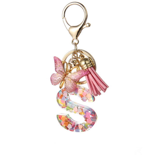 TopLLC New English Letter Keychain Hanger Car Keychain Bag Accessories Suspension components