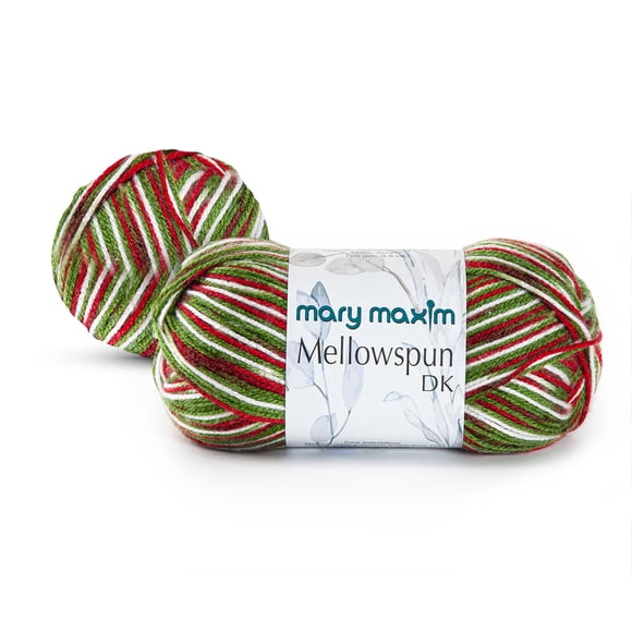 Mary Maxim Mellowspun DK Weight Christmas Yarn, Acrylic Yarn, 284 Yards, 3.5 Oz, Holiday