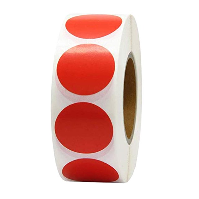 Label Sticker Paper Supermarket Price Blank Label for Craft Bottle Jars , Red, 2.5cm